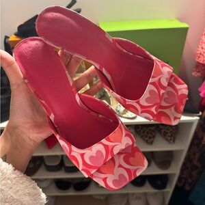 Primark Red and Pink Heart Mules
